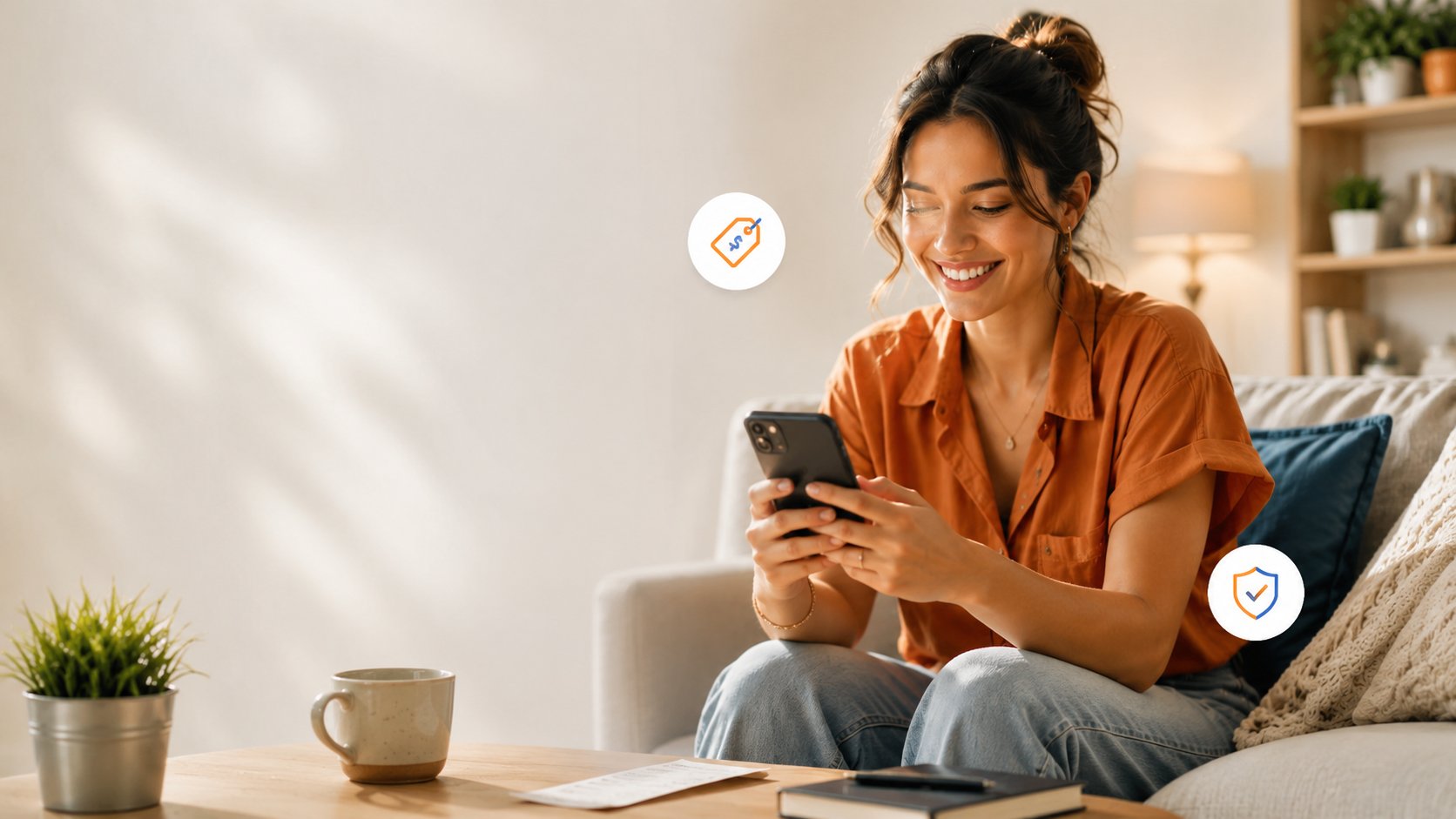 Ödeme sırasında şeffaf fiyatı gösteren akıllı telefon